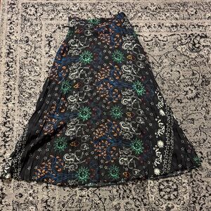 Constellation Floral Patterned black Sandro midi Skirt